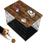 Hoyula Dog Crate Topper Wood 36 Inch Dog Crate Topper Collapsible Dog Kennel Topper for Decorative Dog Crate, Suitable for 36 Inch Wire Dog Crate (Furniture Style, Brown)