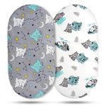 Bassinet Sheets, Bassinet Sheets for Baby Boy and Girl, Bassinet Sheet Neutral, Fit for Rectangle, Round, Oval, Hourglass Mattress, Flexible for Different Bassinet Pad/Mattress 2 Pack