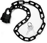Heavy Duty Chain Lock,Security Chain Hardened 8mm Thick with Weather-Resistant Keyed Padlock, Perfect for Indoor Outdoor Motorcycles, Bikes,Generator, Gates,Fence,Furniture (32 inch Chain+Lock)