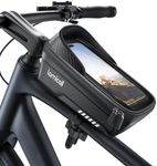 Lamicall Bike Frame Bag Waterproof - [Quick Install & Remove] 1.3L Bike Phone Bag with Sensitive Touch Screen, Bike Phone Holder with Rain Cover, Bicycle Top Tube Bag, Bike Accessories for Phones 4-7"