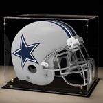 Xiomot Football Helmet Display Case Full Size with Mirror Back and Black Base Dustproof Clear Acrylic Display Case for Basketball Sports Memorabilia