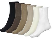 BenSorts Ankle Socks Women Crew Thin Boot Crew Dressing Sock 6 Pairs Black Brown White Beige Size 5-11