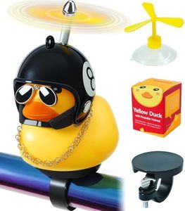 EMPATHECH Rubber Duck Bike Decorations [New Stable Clamp Mount] Cute Squeak Duck Bike Bell [Two Helmet Propeller] Funny Bike Accessories e Scooter Accessories Motorcycle Accessories Cycling Gifts