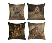 SCVBLJS Animal Cushion Square African Throw Pillow Case Set Animal lion pattern Cushion Covers for Living Room Sofa Couch Bed Bedroom Home Decor Garden Couch pillowcase 50 x 50cm set of 4