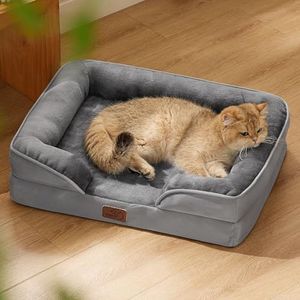 Bedsure Orthopedic Dog Bed - Washable Bolster Dog Sofa Beds for Small Medium Large XL Dogs, Supportive Foam Pet Couch Bed with Removable Washable Cover, Waterproof Lining and Nonskid Bottom Couch