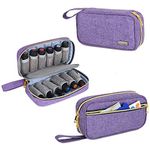 Luxja Essential Oil Carrying Case - Holds 12 Bottles (5ml-15ml, Including Roller Bottles), Portable Organizer for Essential Oil and Accessories (Bag Only), Purple