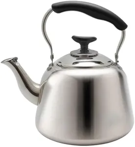 Lily's Home Stainless Steel Whistling Tea Kettle, Teapot for Stovetop, Pleasant Whistle Sound, Safe Handle, Tea Kettle for Stove Top, Whistling Tea Kettles for Boiling Water - 2L