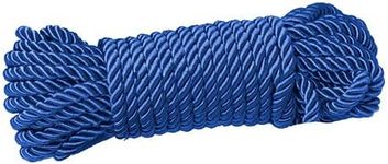 Soft Silk Rope Solid Braided Twisted Ropes,10m Durable and Strong All Purpose Twine Cord Rope String Thread Cord (Royal Blue)