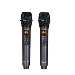 Vocal-Star Wireless Microphones, UHF, Echo Control, Volume Control, Rechargeable Dual Microphone For Karaoke Singing Speeches Vocals DJs (4 UHF Channels to Choose From)