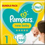 Pampers New Baby Size 1, 2 x 50 Nap