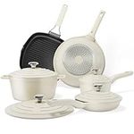 Wodillo Pots and Pans Set Nonstick, 9 Pieces Cookware Sets, Non Stick Kitchen Induction Cooking Set with PFOS & PFOA Free Frying Pans, Saucepan, Casserole & Square Grill Pan, Pans Set for Cooking