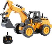 Top Race 5-Channel Fully Functional Remote Control Excavator - 1:24 Scale RC Construction Truck Toy with Multi-Directional Movement for Kids - Digger Toy for Boys and Girls Ages 3 and Up