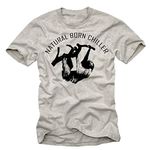 MAKAYA Cool Men's T-Shirt Graphic Natural Born Chiller Sports-Grey Size S