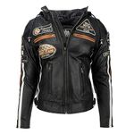 Urban Leather Women's Leather Motorcycle Jacket '58 LADIES' | Lambskin Biker Jacket | CE Approved Remouvable Armour for Back, Shoulders and Elbows