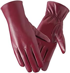 FEIQIAOSH Winter Leather Gloves for Women, Cashmere Lined Touchscreen Gloves for Texting, Premium Soft Sheepskin Warm Glove