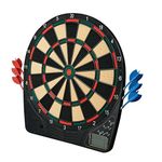 Franklin Sports Electronic Dart Board Sets - Soft Tip Electric Dartboard With Digital Scoreboard - (6) Darts Included, 15"