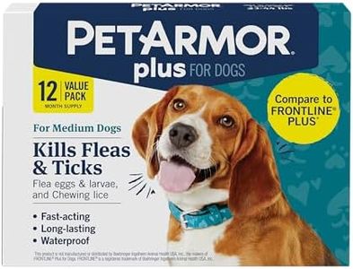 PetArmor Plus Flea and Tick Prevention for Dogs, Dog Flea and Tick Treatment, 12 Doses, Waterproof Topical, Fast Acting, Medium Dogs (23-44 lbs)