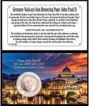 Pope John Paul II Coin | Genuine 50 Lire Commemorative Coin | Vatican City | Certificate of Authenticity – American Coin Treasures