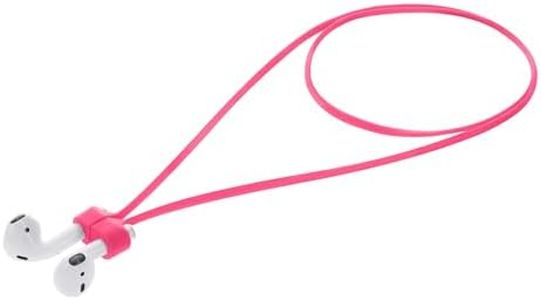 kwmobile Sangle aimentée Compatible avec Apple Airpods 1/2 / 3/4 / Pro 1 / Airpods Pro 2 - Sangle magnétique de 80 cm en Silicone pour écouteurs sans Fil Rose Clair