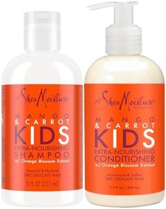 SheaMoisture Kids Mango & Carrot Shampoo and Conditioner Set w/Orange Blossom Extract, Strengthening Hair Products for Kids