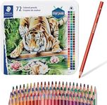 STAEDTLER Colored Pencils Set (72-Pack) - Ergonomic Triangular Barrel, Smooth 4mm Lines, Wood - 72 Vibrant Colors in Tin, for Artists & Students