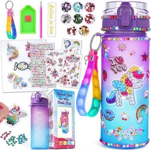 Unicorn Gifts for Girls Age 5 6 7 8 9: Craft Kits for Kids Age 6-12 Girls Toys 4-12 Year Old Kids Water Bottle Birthday Present Gifts for 8-9-10-11 Year Olds Girls Diamond Art Stickers for Children