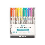 Zebra Pen Mildliner Double Ended Highlighter Set, Broad and Fine Point Tips, Assorted Refresh and Friendly Ink Colors, 10-Pack (78501)