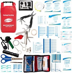 WELL-STRONG 111pcs Waterproof First Aid Kit, Survival Kit for Home, Hiking, Outdoor, Car