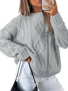Trendy Queen Oversized Sweaters Womens 2026 Early Fall Fashion Clothes Cable Knit Crewneck Plus Size Pullover Cute Luxury Outfits Chunky Long Tunic Top Winter Holiday Thanksgiving Clothing