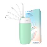 ORACURA® Compact PLUS Water Flosser OC400 Green | 2 Year Warranty | Compact & Handy | USB cable Rechargeable | IPX7 Waterproof | 3 Modes | Pocket Fit & Phone size