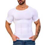 Gleefeat Mens Shapewear Slimming Body Shaper Compression Shirt for Men Tummy Control Undershirt Gynecomastia Abs Abdomen Tops