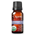 Cliganic USDA Organic Lavender Essential Oil - 100% Pure Natural Undiluted, for Aromatherapy Diffuser | Non-GMO Verified