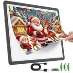 TOHETO Rechargeable A3 Light Pad for Diamond Painting, Ultra Bright Tracing Light Box for Drawing, Wireless Lightbox for Tracing and Drawing, Cordless Diamond Art Light Board for Sketching (Black)