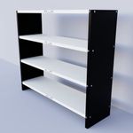 ALIJA®️ Solid Metal Bookcase/Library/Book Shelf/Rack (36 x 41 x 12 Inch) with 4 Shelves (Black and Ivory)