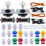 SJ@JX Arcade Game DIY Kit 2 Player Zero Delay USB Encoder Button Joystick Controller for Retro Raspberry MAME Jamma NES PC Windows