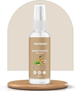 NutriQuint Soar Throat & Cough Relief Spray With Ginger, Honey, Tulsi & Curcumin | Natural Ingredients | Fast Recovery In Cough,Cold & Flu |Increase Immunity - 30 Ml - Liquid