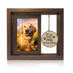 Dog Memorial Gifts Pet Memorial Picture Frame 4x6 Dog Bereavement Gifts for Loss of Pet Rotating Wooden Picture Frame Pet Sympathy Gift for Dogs