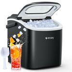 ecozy Ice Makers Countertop, Portable Ice Machine with Carry Handle, Ice in 6Mins, 26 lbs/Day, Auto-Cleaning Ice Maker with Basket and Scoop, for Home/Kitchen/Camping/RV