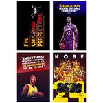 Kobe Bryant Wall Posters and Inspirational, Motivational Quotes,(Soccer, Basketball, Sports Poster) for Office, Home and gym, Pack of 04 Paper Print (18 inch X 12 inch), Rolled