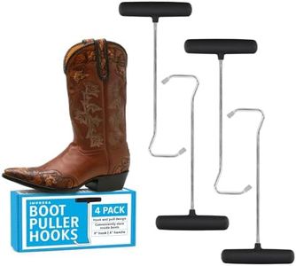 IMPRESA [2 Pairs Boot Hooks Boot Pullers for Putting on Cowboy Boots - Hook Boots Easily with Shoe Pullers - Save Time with Boot Hooks for Men & Women - Help Relieve Back Pain for Tall Boots