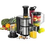 Salter EK4294 Juicer And Blender – 4-in-1 With 1L Jug Blender, Fruit Juicer, Nuts/Coffee Grinder Mill, Portable Bottle, Multifunctional Smoothie Maker, 2 Speeds, Healthy Juices, Protein Shakes, 400W