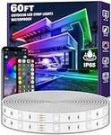 AILBTON Outdoor LED Strip Light Waterproof 18m/60ft,IP65 Outside LED Light Strip Waterproof with App Remote Control,Music Sync RGB Exterior LED Rope Light for Balcony,Deck,Rooftop,Garden,Pool