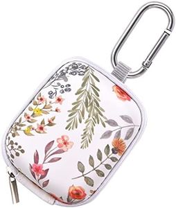 Earbud Case, AIRSPO Airpods 4 Case Airpods Pro 2nd Generation Earphone Organizer Carrying Case Small Storage Bag Hard EVA Shockproof Cover with Carabiner Clip(Poppy Flower)