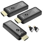 Wireless HDMI Transmitter and 2 Receivers with Adapter, HDMI Extender 1080P Wireless Kit, Plug & Play, Support 5G/2.4G for Streaming Video and Audio to Monitor from Laptop/Tv Box/PC