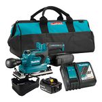 Makita DBO380RT 18V LXT Brushless Cordless 1/3 Sheet Finishing Sander 3-Speed (High/Medium/Low) with Dust Extraction compatibility (5.0Ah) kit