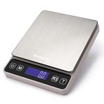 KitchenTour Digital Kitchen Scale - 3000g/0.1g High Accuracy Precision Multifunction Food Meat Pocket Scale with Back-Lit LCD Display(Batteries Included) - Gray