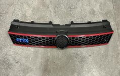 SNTP Imported VW POLO (Compatible For 2009-2022) -GTI Double Red Line Front Grill -ABS-Black Vento 2010-2015