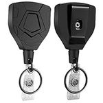 RosewineC 2 Pcs Heavy Duty Retractable Keychain, Retractable Lanyard, Retractable Keyring with 27.5” Steel Cord, ID Badge Holder with Key Chain for Office School Outdoor