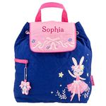 Stephen Joseph Personalised Children's Girls Backpacks | Personalised Toddler Backpacks Girls | Personalised Nursery Backpacks (Ballet Bunny)