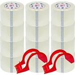 PERFECTAPE Medium Duty Packing Tape with 2 Dispensers, 1.88“x50m, 600M Total Length, for Moving, Mailing, Office and Storage